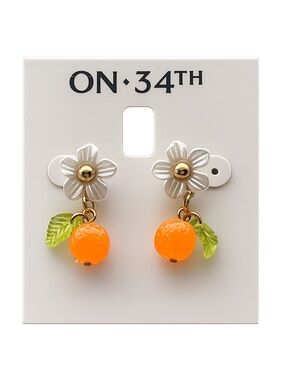 Daisy & Orange Drop Earrings Brand New Cute Spring Summer 🍊
